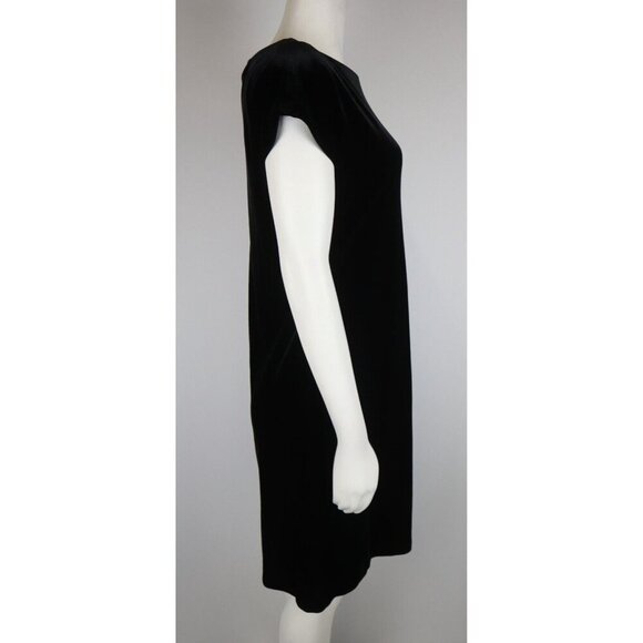 WOMEN'S BLACK VELVET / VELOUR TEXTURE DRESS - ALYX - SIZE 6 - STRETCH - Picture 4 of 8